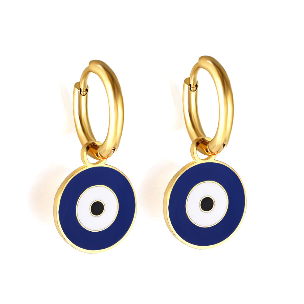 Red & Blue & Green + White Eyelet Earrings asonjewelry